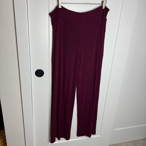 Athleta Well Rested Rib Sleep Wide Leg Lounge Stretch Pants Purple Size XL - Picture 5 of 6